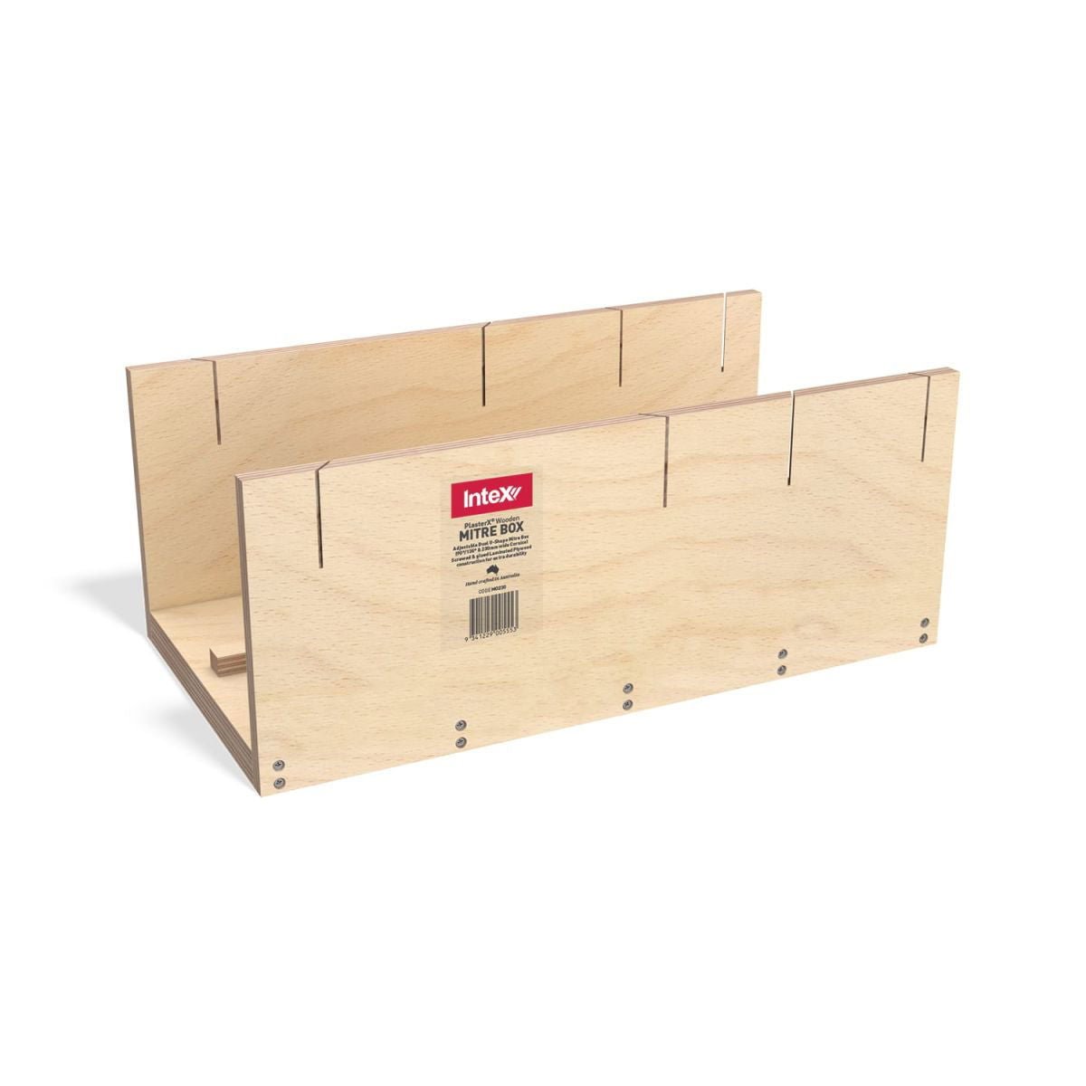 Intex PlasterX Adjustable Wooden Dual Victorian ‘U - Shape’ Mitre Box (90°/135° & 230mm wide Cornice