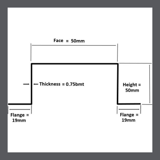 Rondo 50mm Top Hat 0.75BMT 3600mm