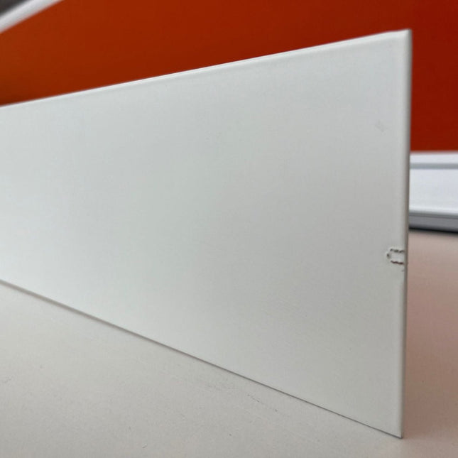 Aluminium Skirting - Flat Bar Satin White 1.6mm x 50mm x 3.6m