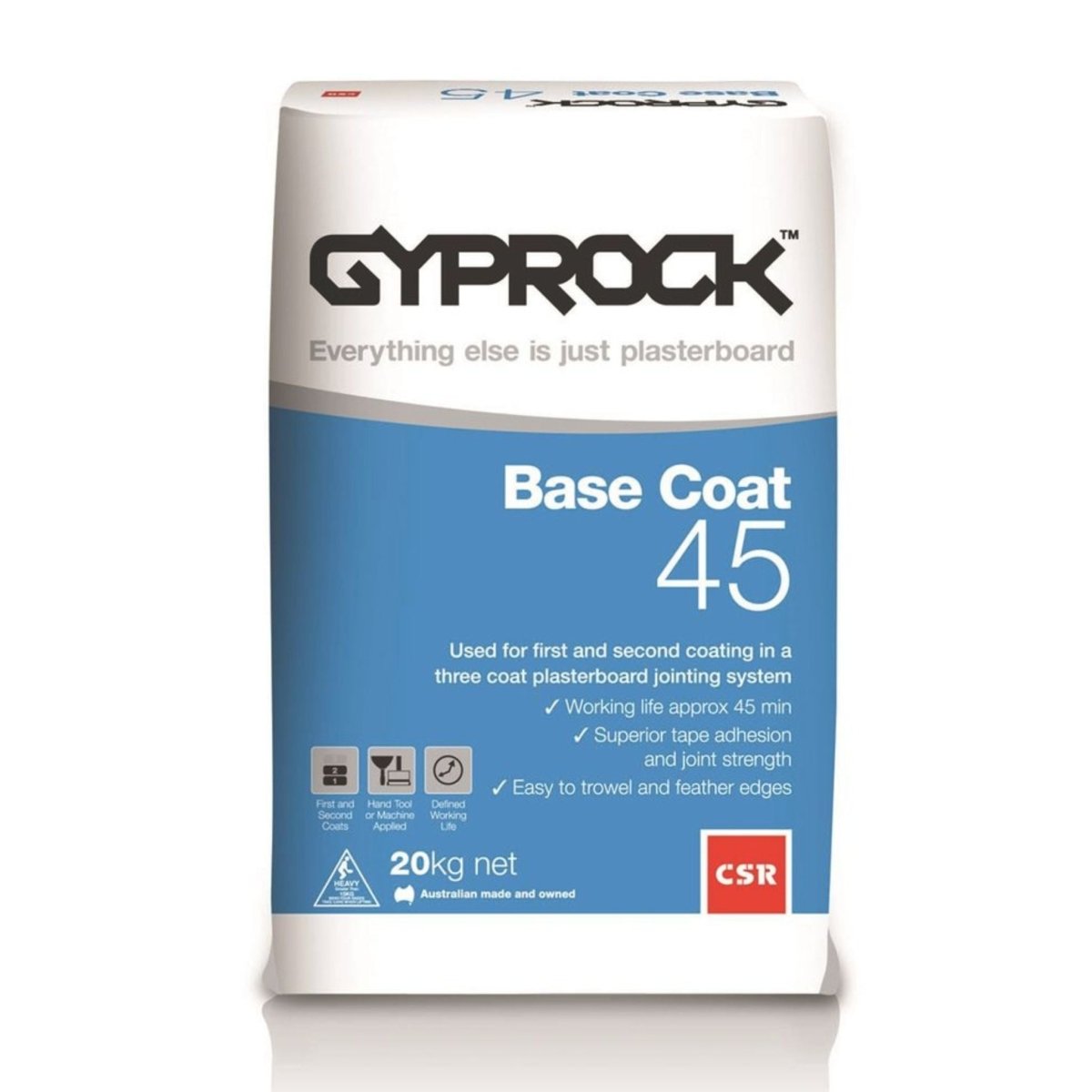 CSR Gyprock 45 minute Base Coat 20kg Recessed Edge – Wall Ceiling