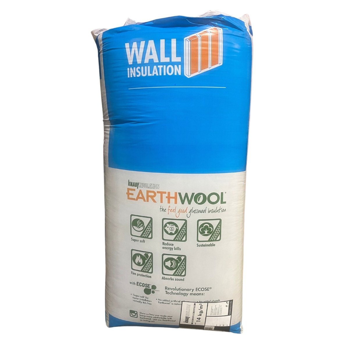 Knauf Earthwool 14kg R1.9 Wall Batt 75mm x 450mm x 1160mm (683682)