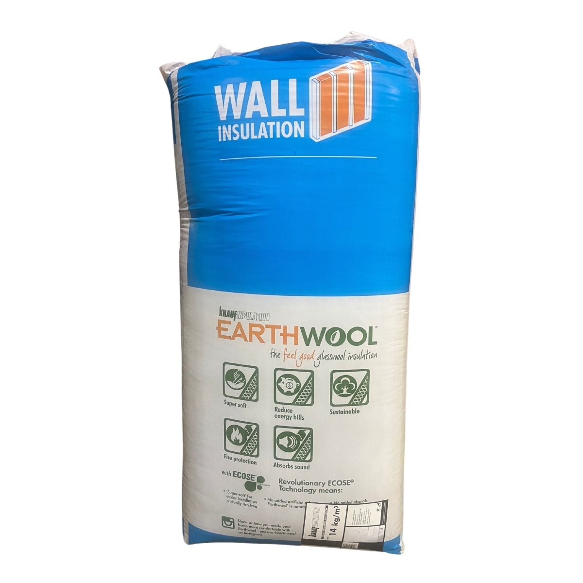 Knauf Earthwool 14kg R1.9 Wall Batt 75mm x 600mm x 1160mm (683683)