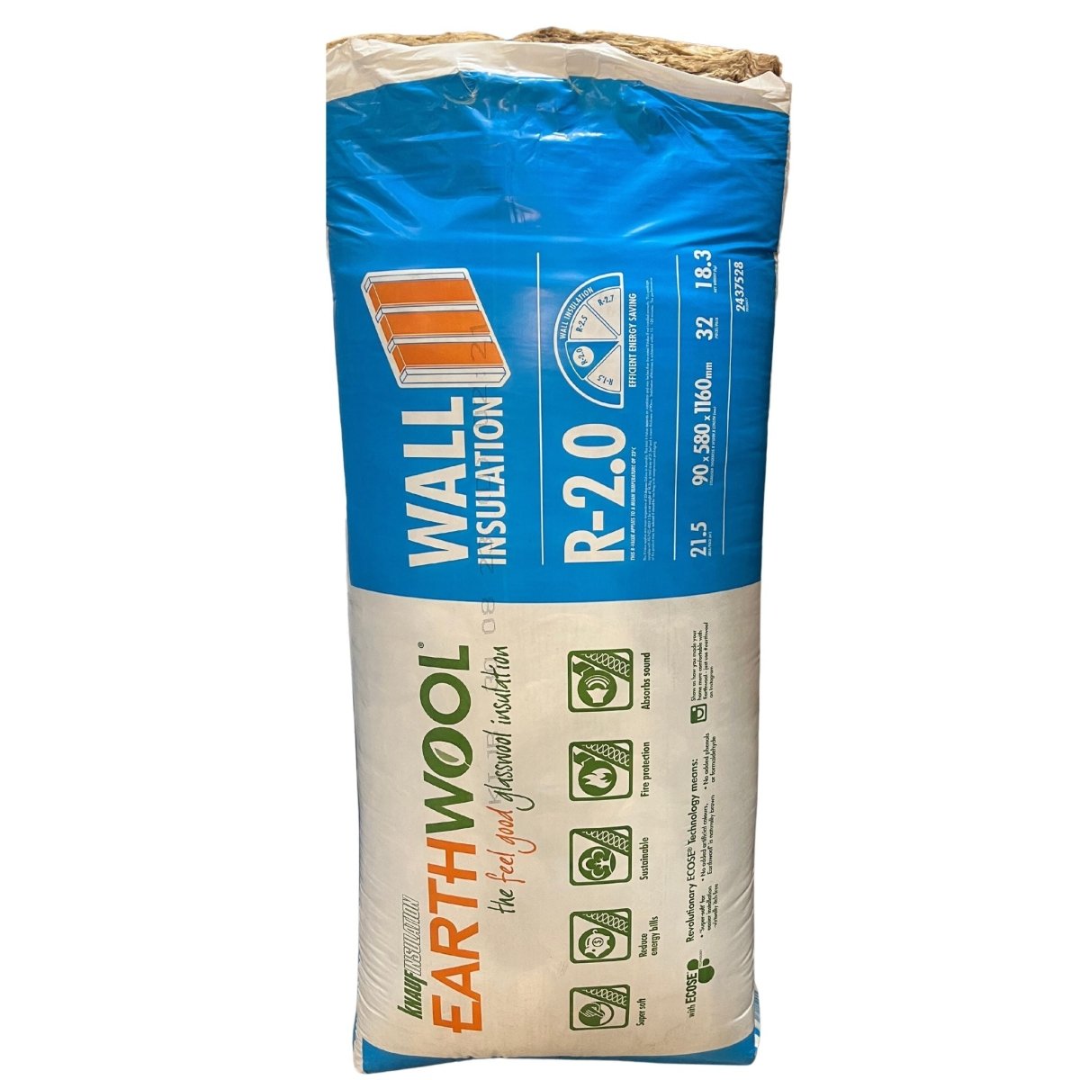 Knauf Earthwool R2.0 Wall Batt 90mm x 580mm x 1160mm (2437528)